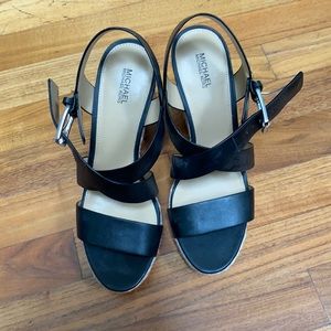NWT Michael Kors leather wedge